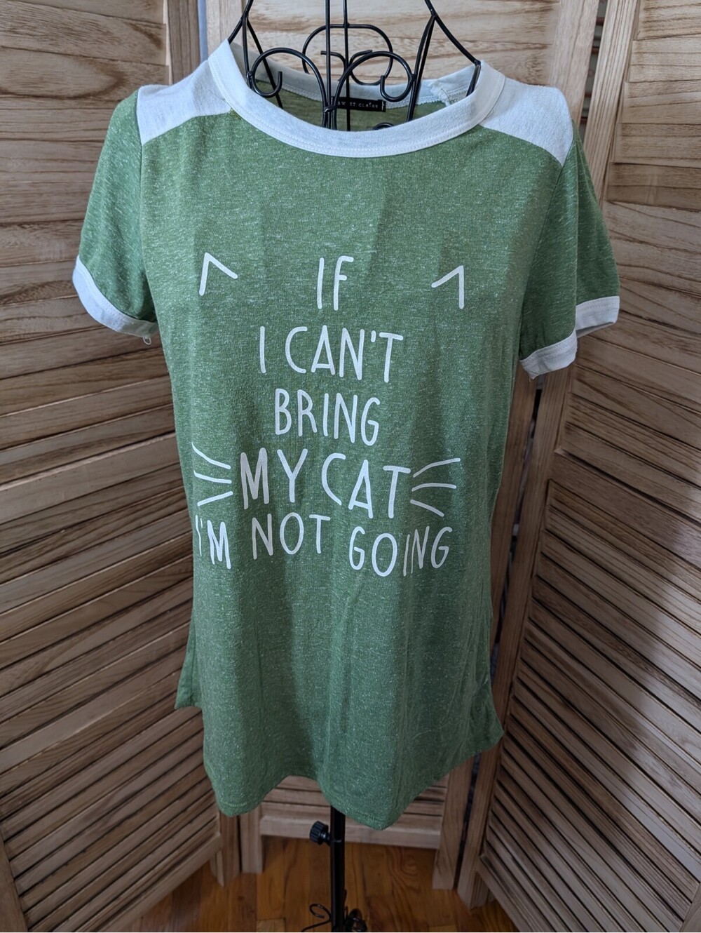 Funny Cat Excuse T-Shirt for Pet Lovers Grunge Large Green